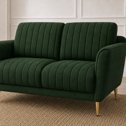 Plush 3+2+1 Sofa Set, 2 seater, green, detail view