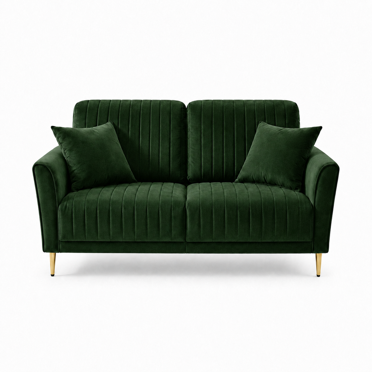 Plush 3+2+1 Sofa Set, 2 seater, green, studio view