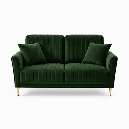 Plush 3+2+1 Sofa Set, 2 seater, green, studio view