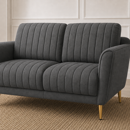 Plush 3+2+1 Sofa Set, 2 seater, grey, detail view