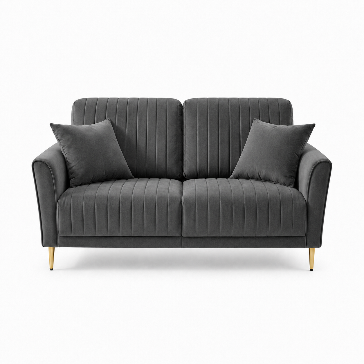 Plush 3+2+1 Sofa Set, 2 seater, grey, studio view