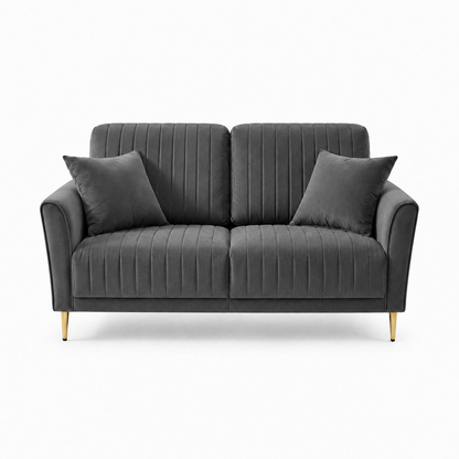 Plush 3+2+1 Sofa Set, 2 seater, grey, studio view