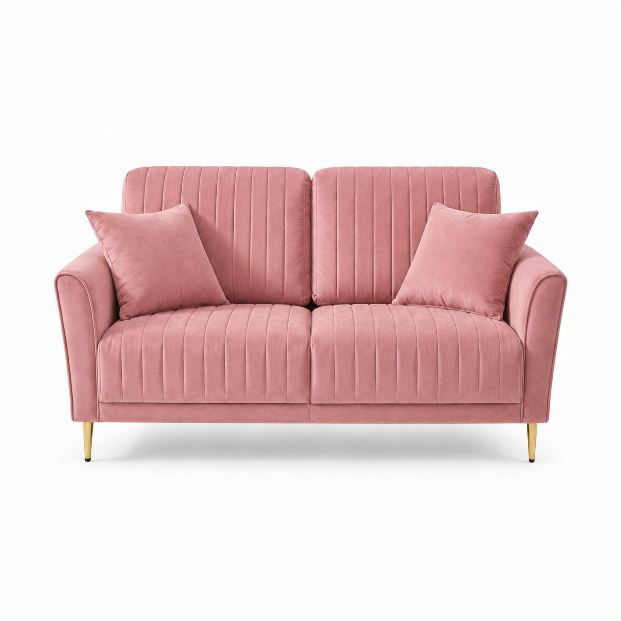 Plush 3+2+1 Sofa Set, 2 seater, pink, studio view