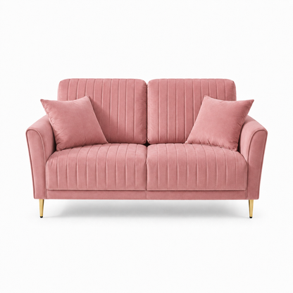 Plush 3+2+1 Sofa Set, 2 seater, pink, studio view