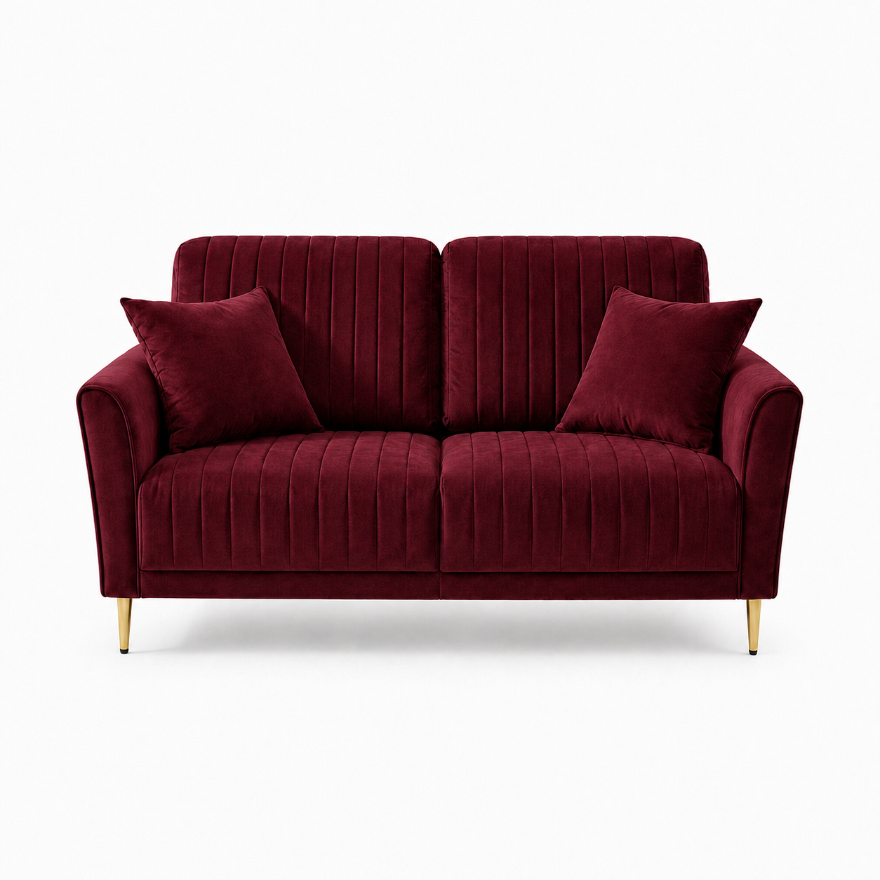Plush 3+2+1 Sofa Set, 2 seater, red, studio view