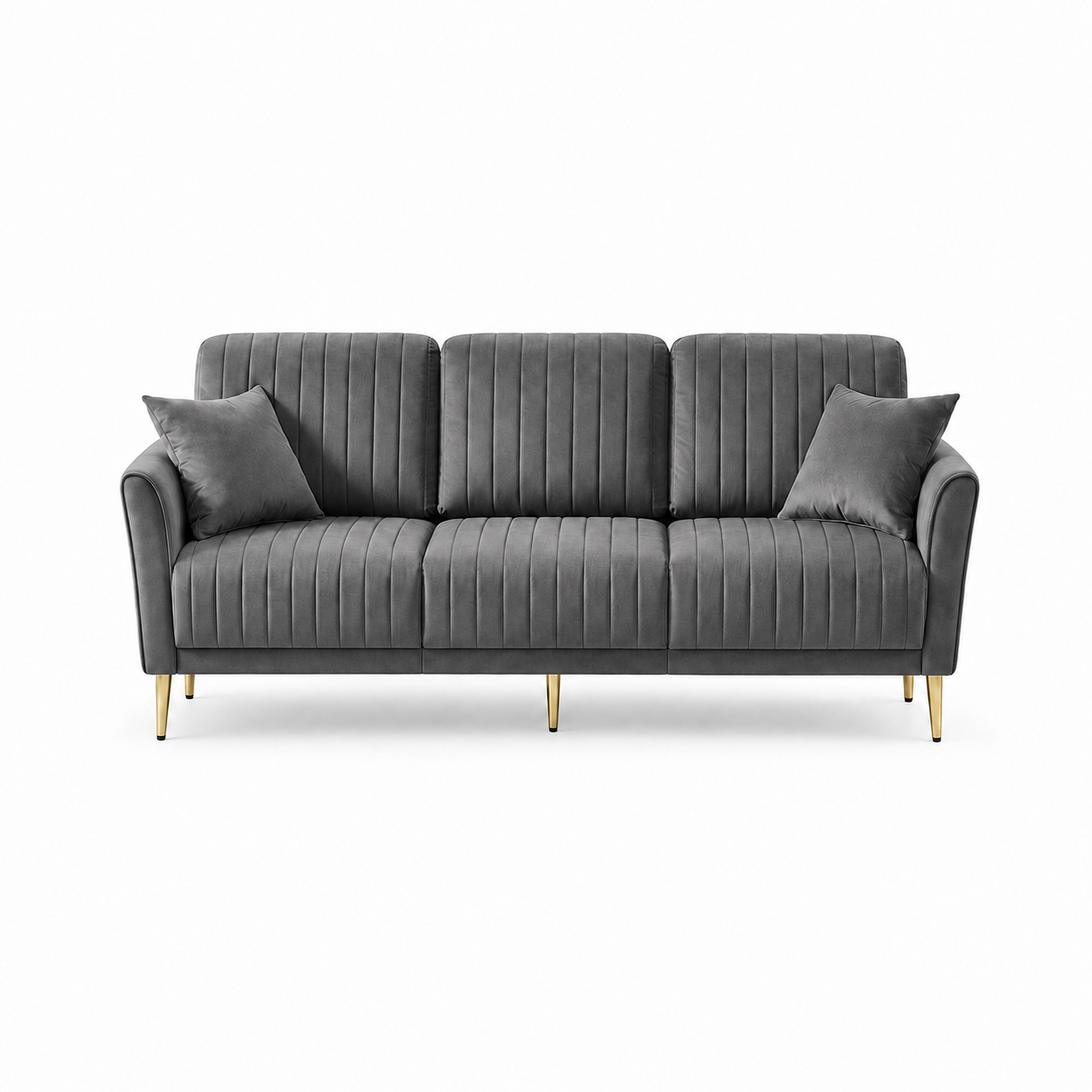 Plush 3+2+1 Sofa Set, 3 seater, grey, studio view