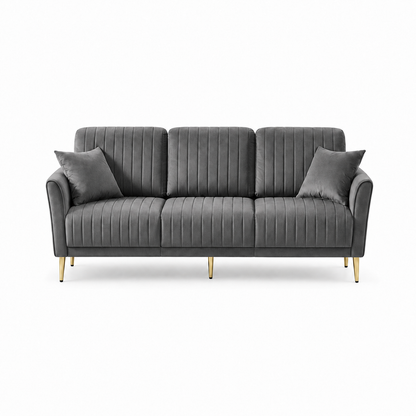 Plush 3+2+1 Sofa Set, 3 seater, grey, studio view