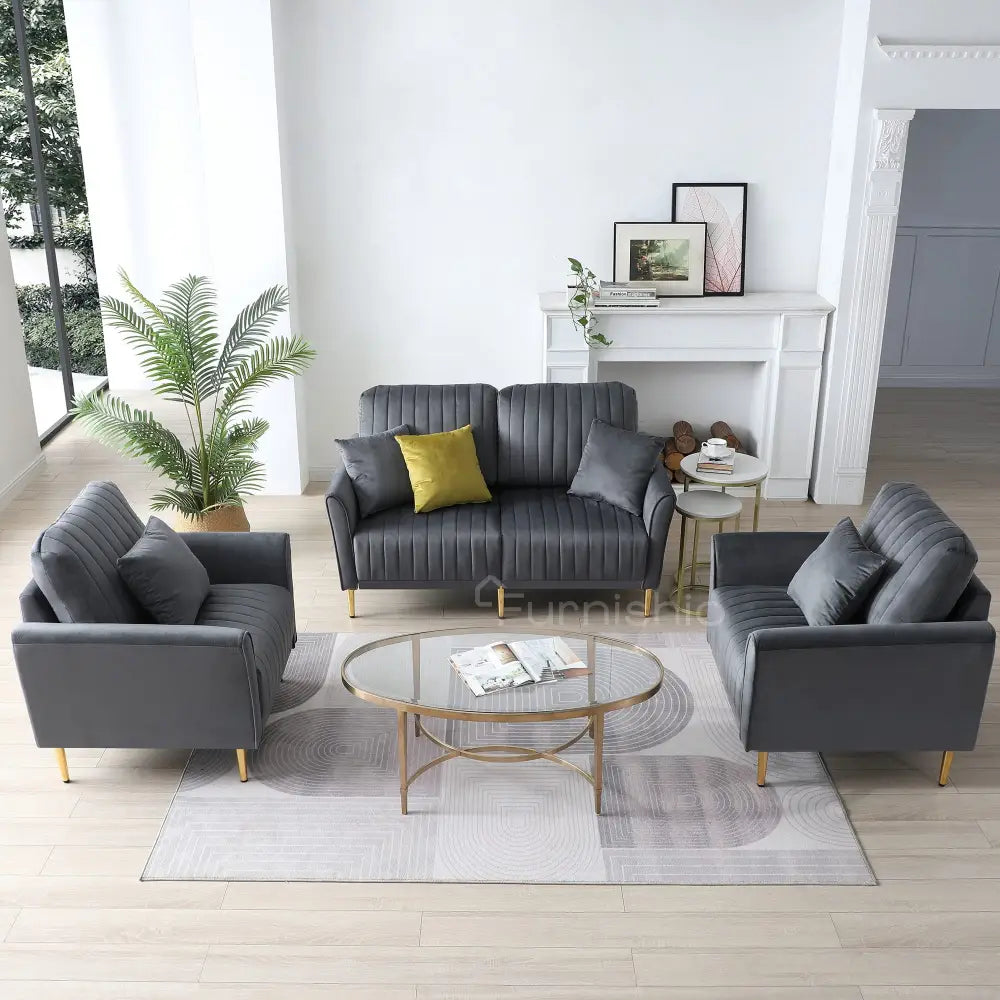 Plush - 3 + 2 + 1 Sofa Set