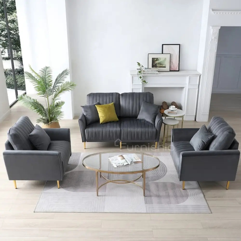 Plush - 3 + 2 + 1 Sofa Set