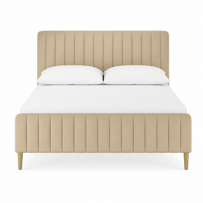 Pryce - Bed Beige plain white background view