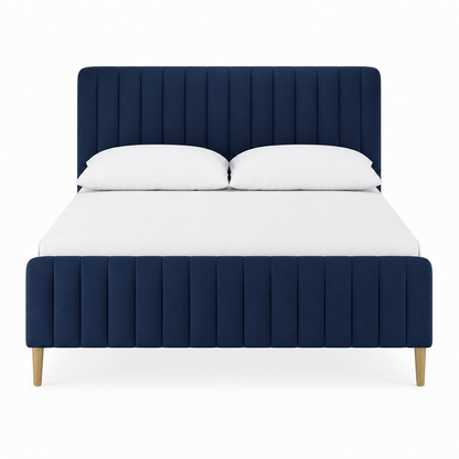Pryce - Bed Blue plain white background view