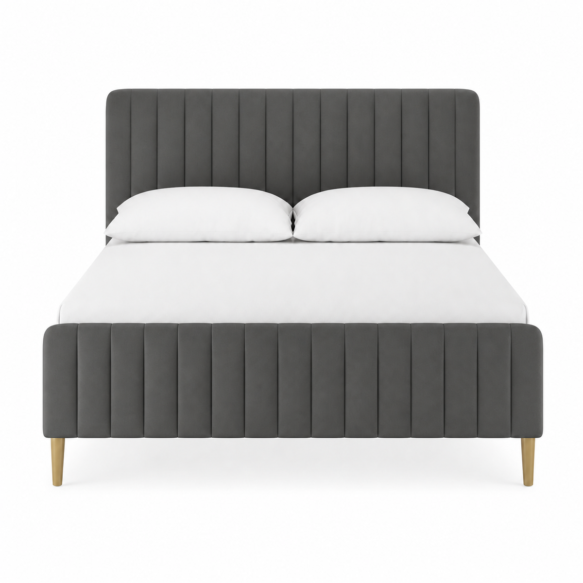 Pryce - Bed Grey plain white background view