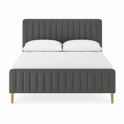 Pryce - Bed Grey plain white background view