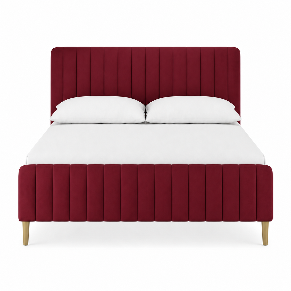 Pryce - Bed Red plain white background view