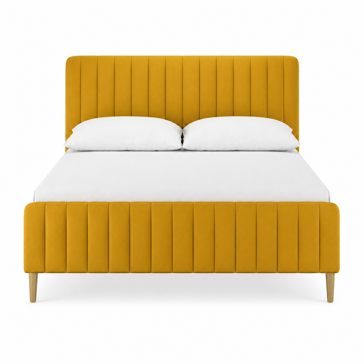 Pryce - Bed Yellow plain white background view