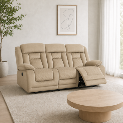 Quarry Recliner 3 seater beige 01 main