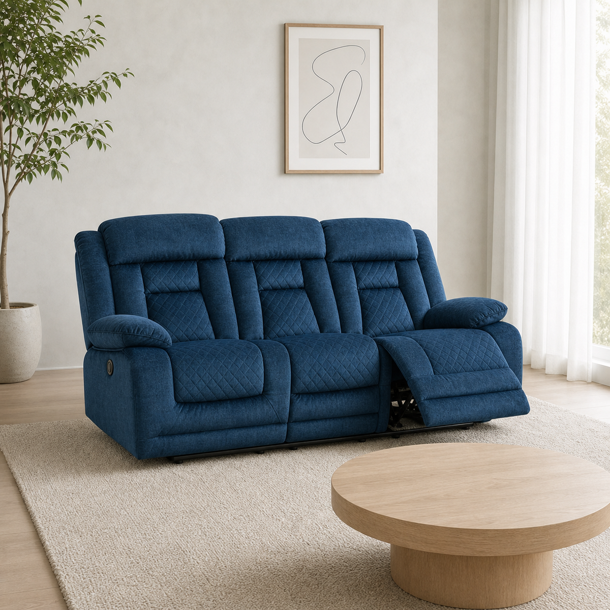 Quarry Recliner 3 seater blue 01 main
