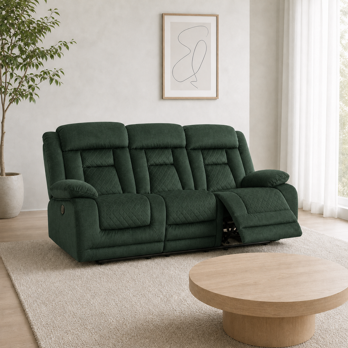 Quarry Recliner 3 seater green 01 main