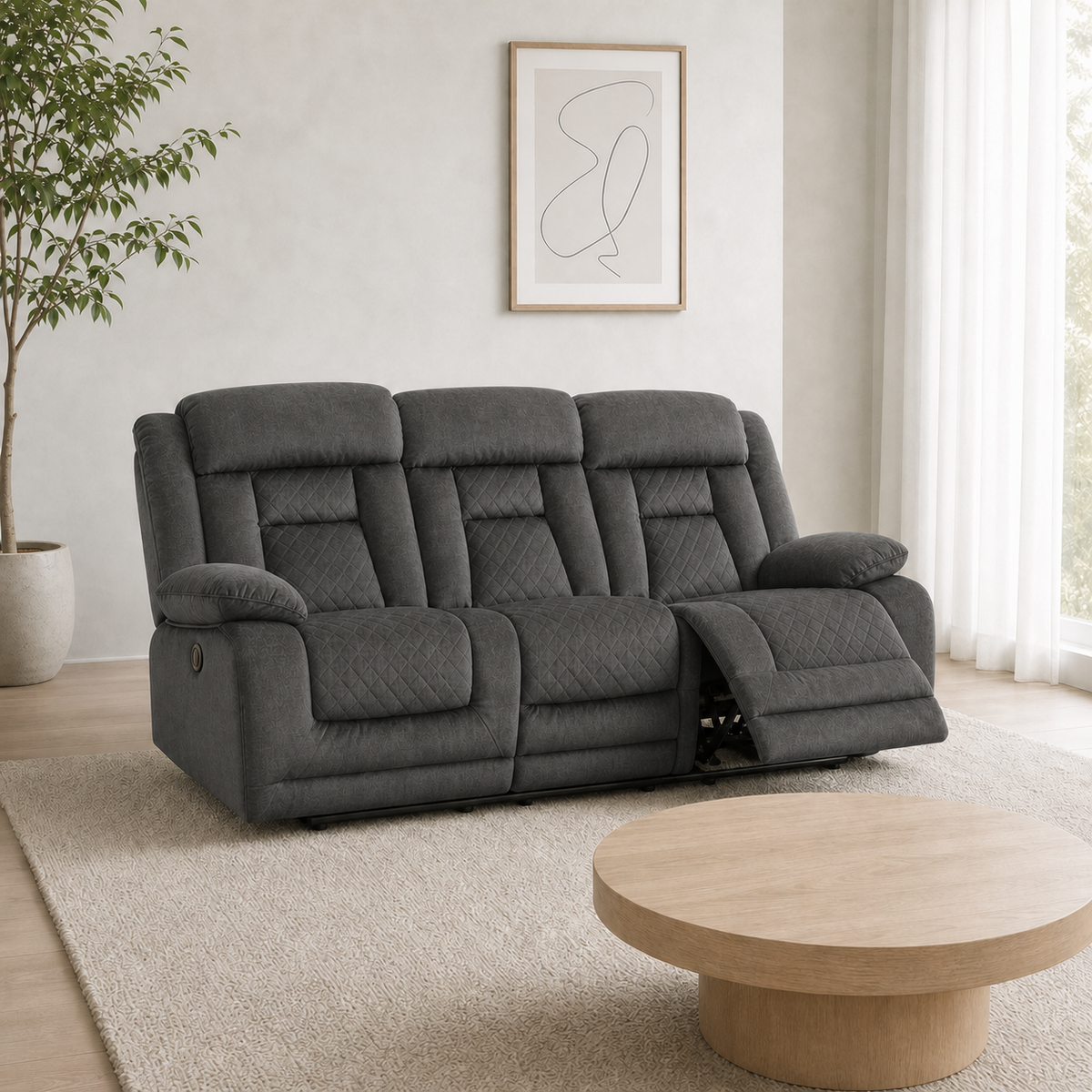 Quarry Recliner 3 seater grey 01 main