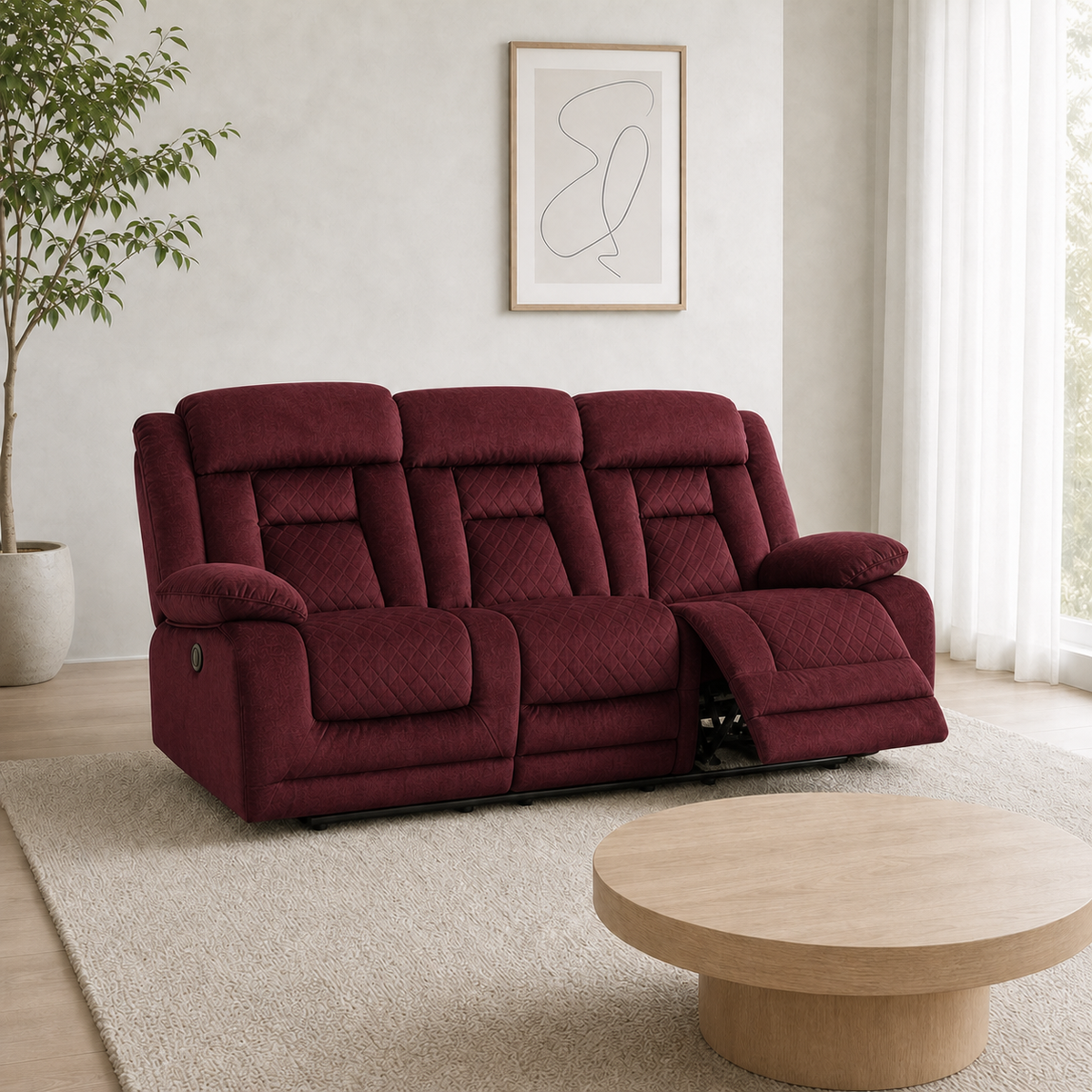 Quarry Recliner 3 seater red 01 main
