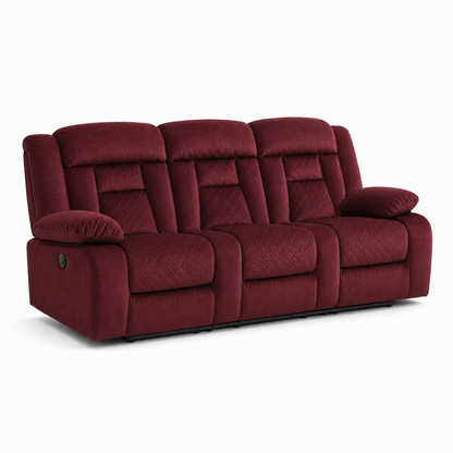 Quarry Recliner 3 seater red 02 white