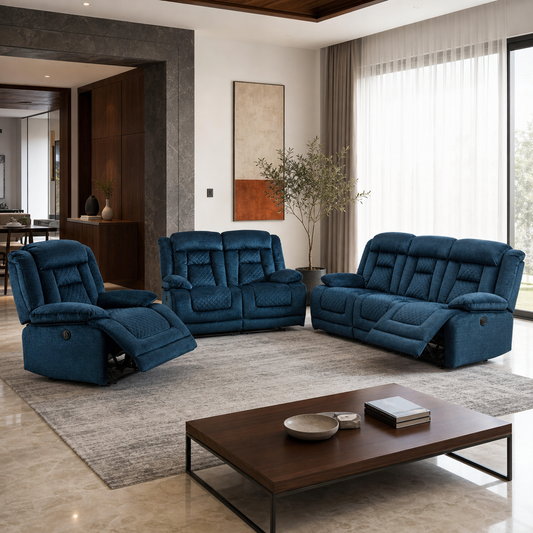 Quarry Recliner complete configuration in an editorial living room