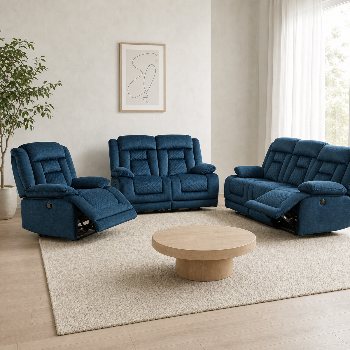 Quarry Recliner complete configuration in an editorial living room