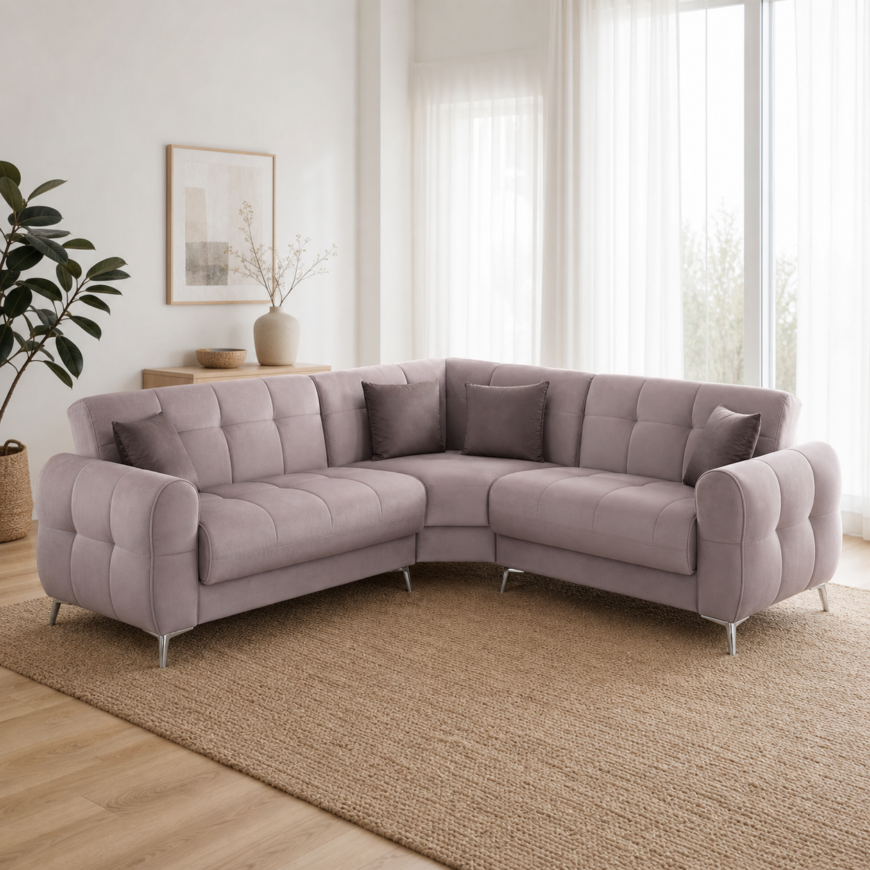 Quill - L shape sectional sofa in the exact upholstery color shown in the source reference, sectional sofa in a modern living room