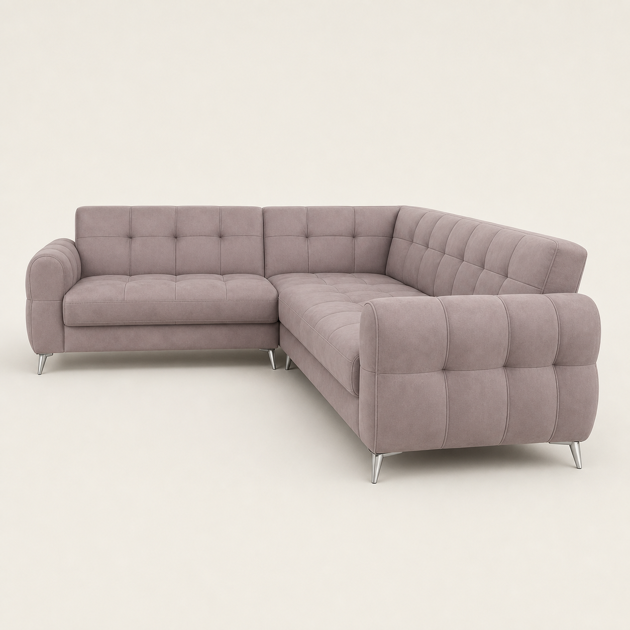 Quill - L shape sectional sofa, sectional sofa end-profile studio view