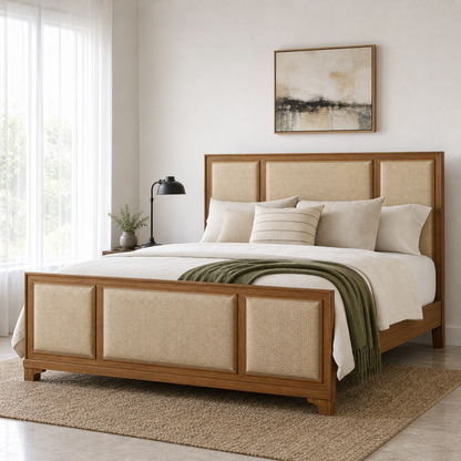 Rafe - Bed, closer made-bed view showing the complete frame construction