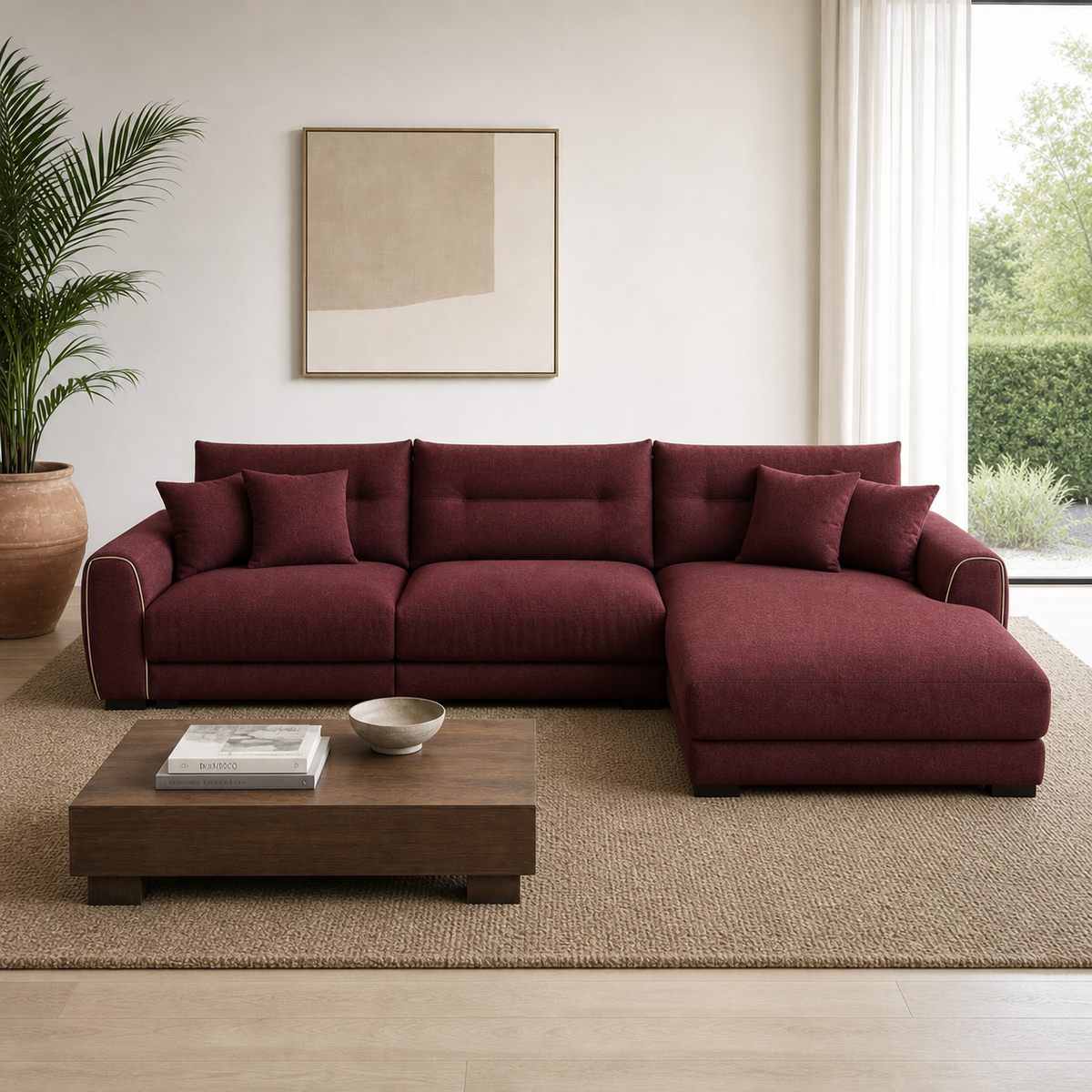 Dream red 2 seater sectional rhs room view