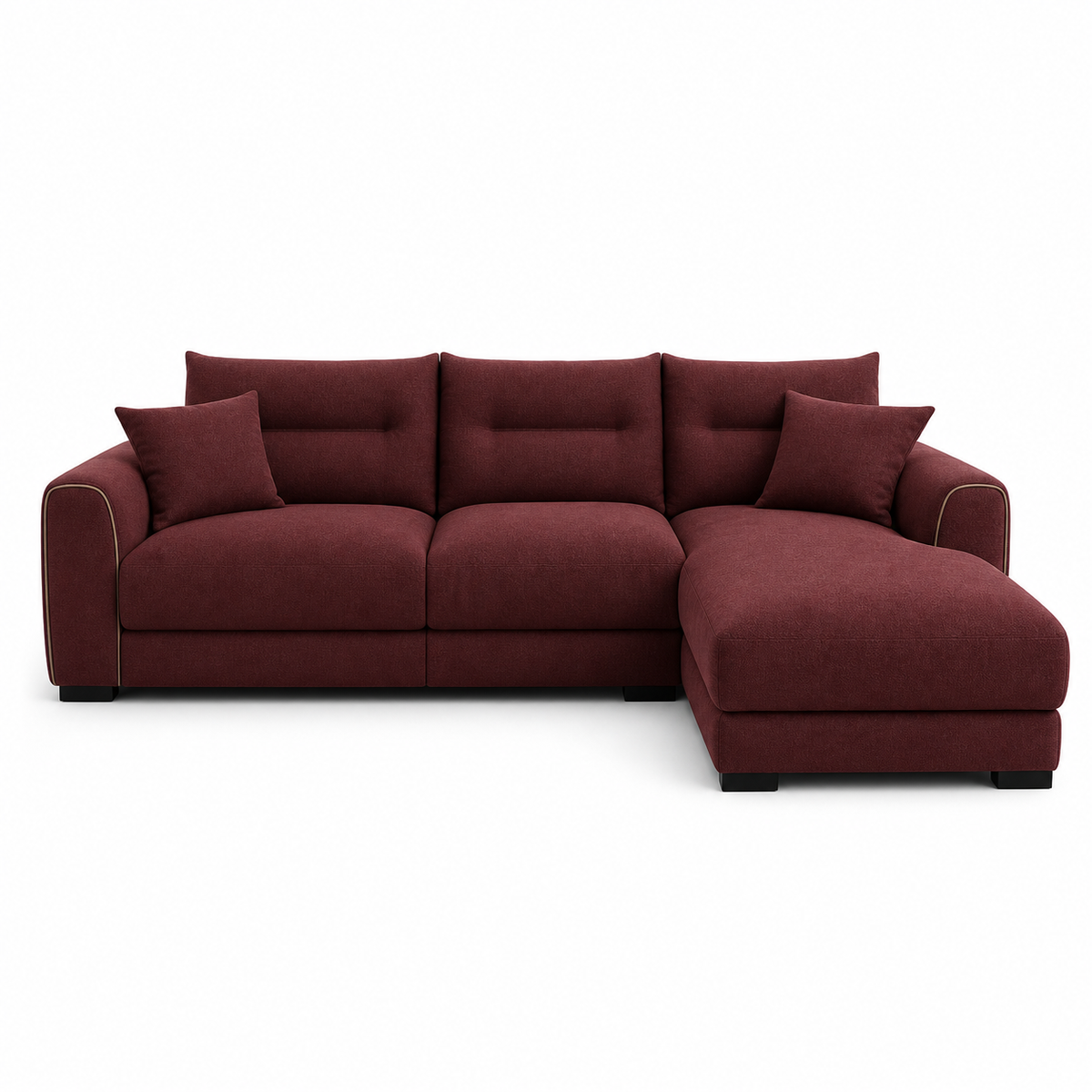 Dream red 2 seater sectional rhs plain white background view