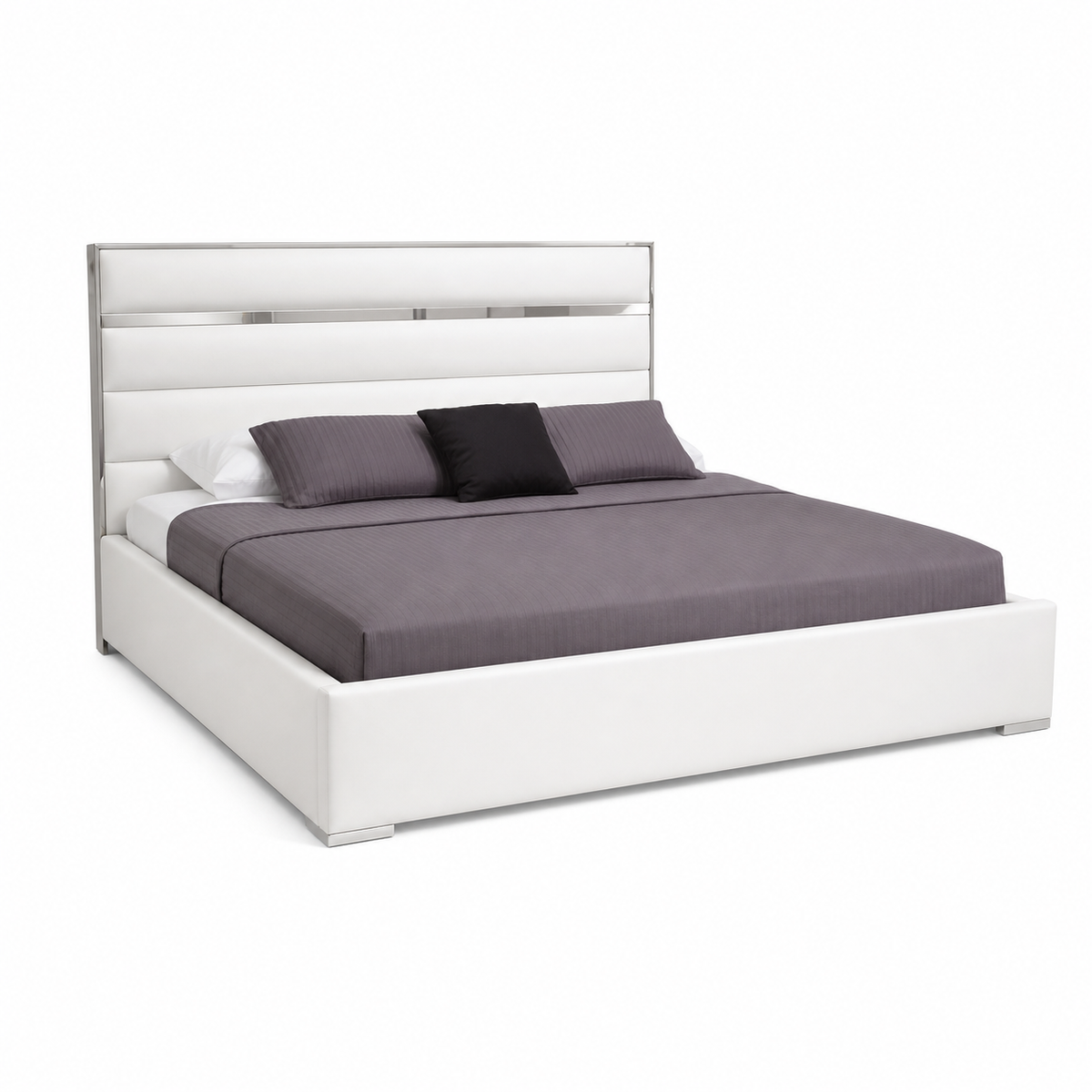 Reed - Bed, complete front three-quarter studio bed view