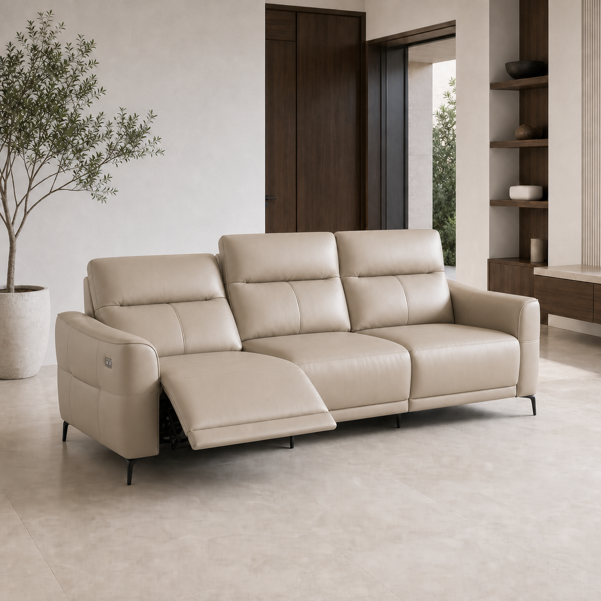 Reef Recliner 3 seater beige 01 main