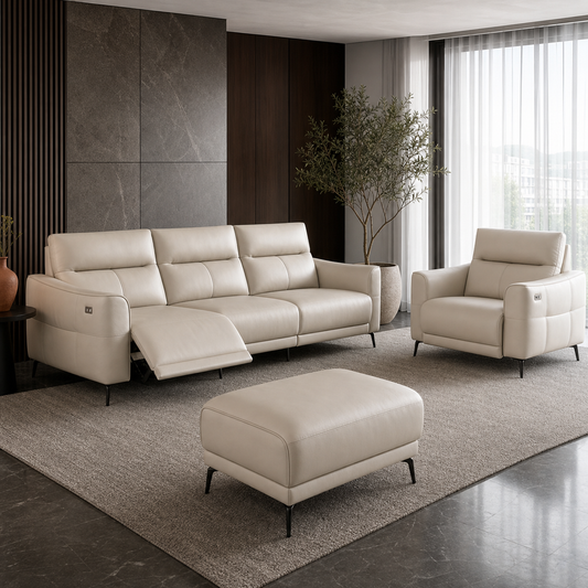 Reef Recliner complete configuration in an editorial living room