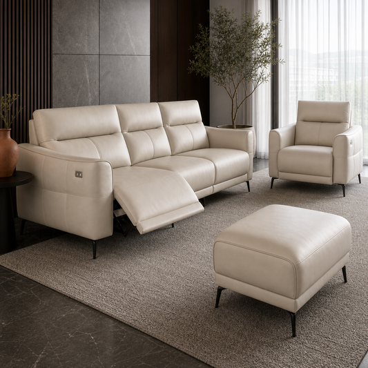 Reef Recliner upholstery and reclining detail