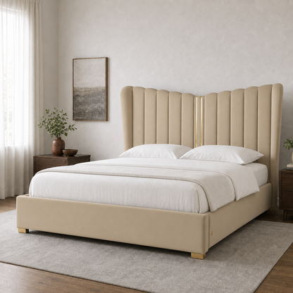 Rey - Bed Beige lifestyle view