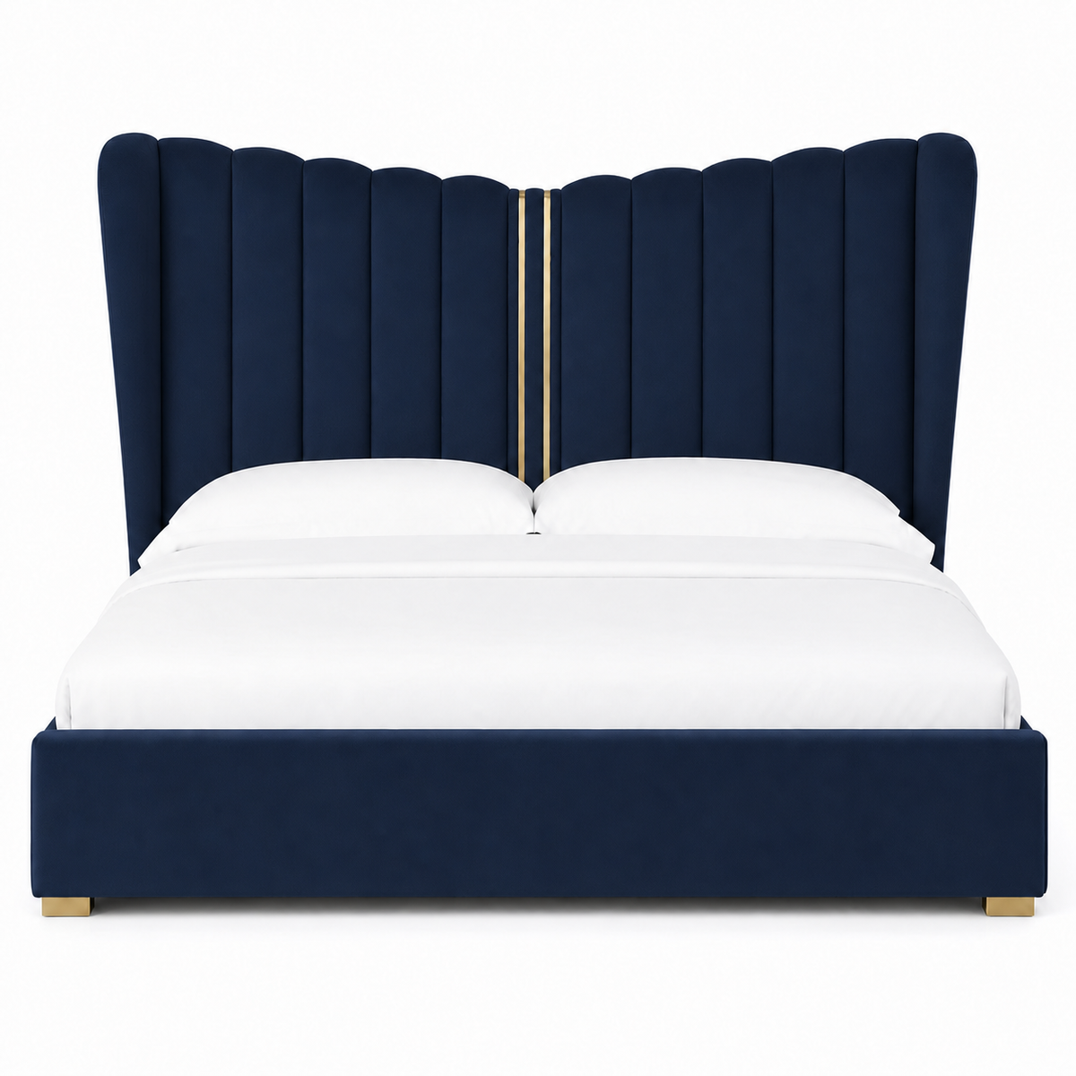 Rey - Bed Blue plain white background view