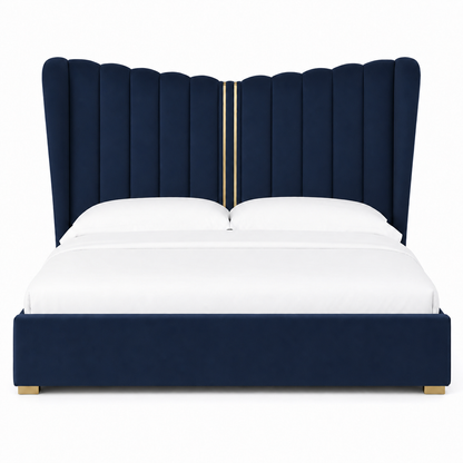 Rey - Bed Blue plain white background view
