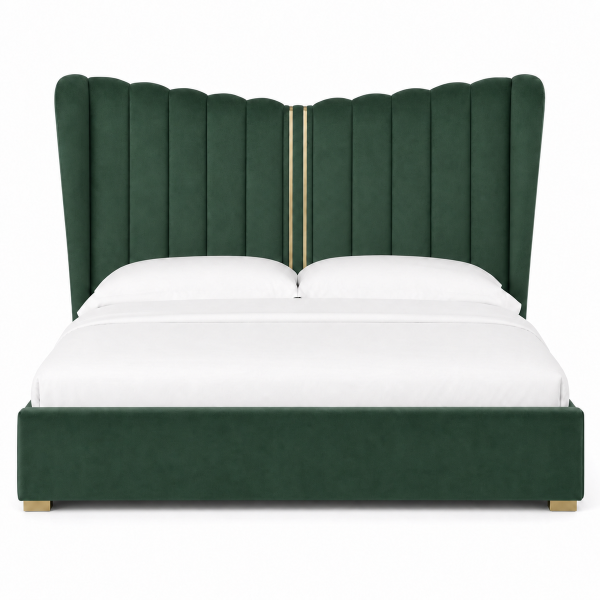 Rey - Bed Green plain white background view