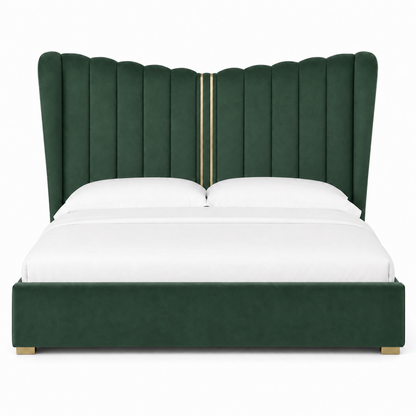 Rey - Bed Green plain white background view
