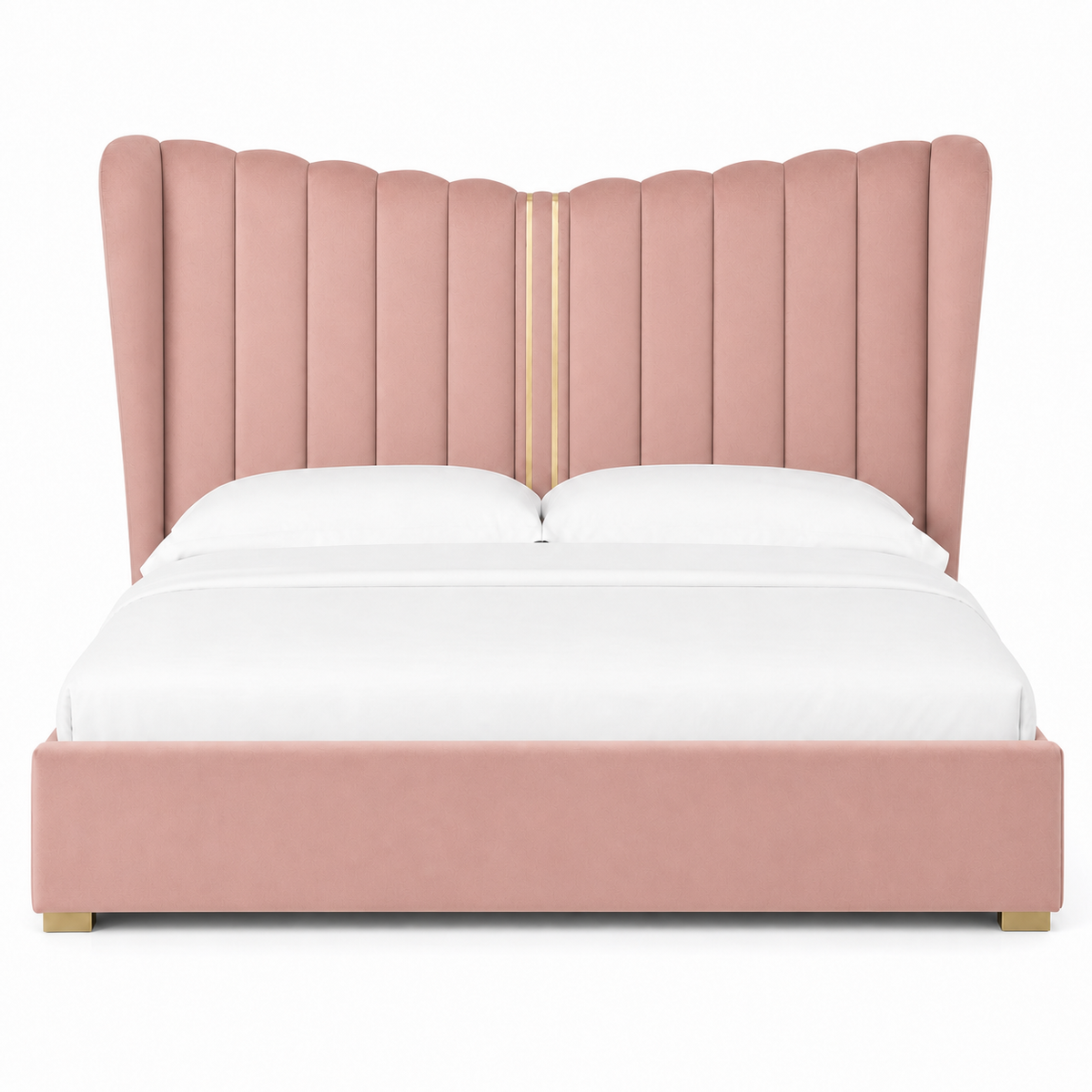 Rey - Bed Pink plain white background view