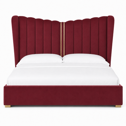 Rey - Bed Red plain white background view