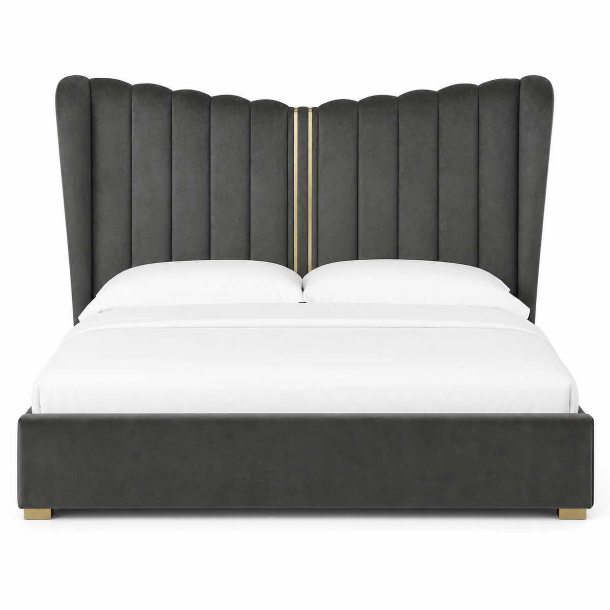 Rey - Bed, complete front three-quarter studio bed view