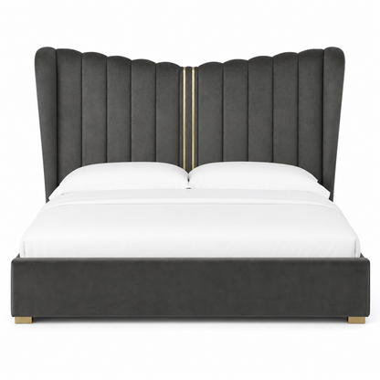 Rey - Bed, complete front three-quarter studio bed view