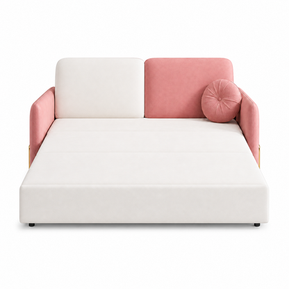 Reyon - Sofa bed, fully open studio view on a pure-white background