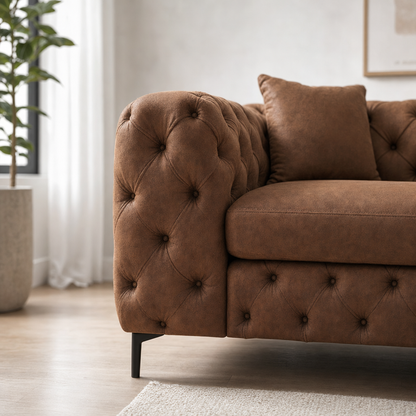 Close-up of the Rhea - L shape sectional sofa's upholstery and details