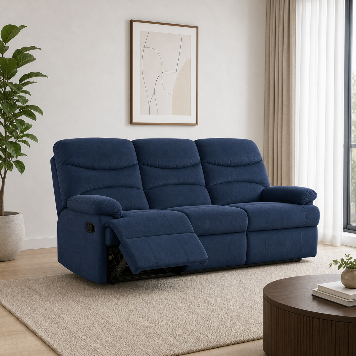 Rhythm Recliner 3 seater blue 01 main