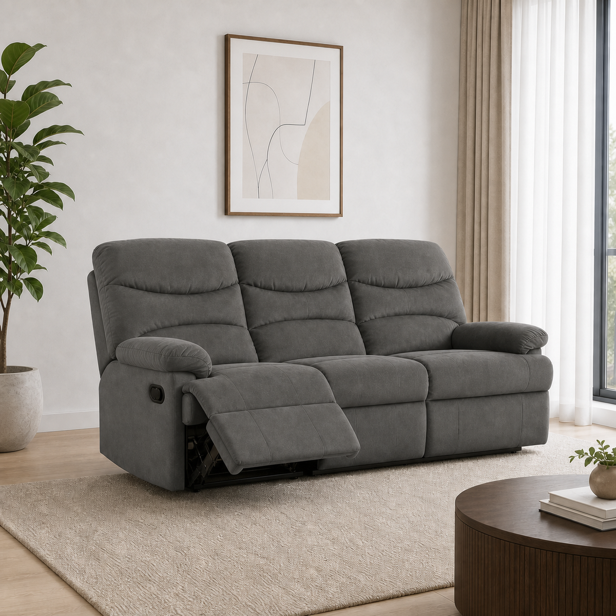 Rhythm Recliner 3 seater grey 01 main