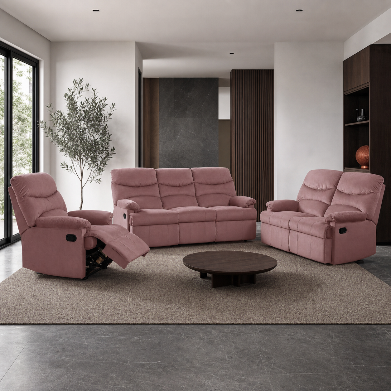 Rhythm Recliner complete configuration in an editorial living room